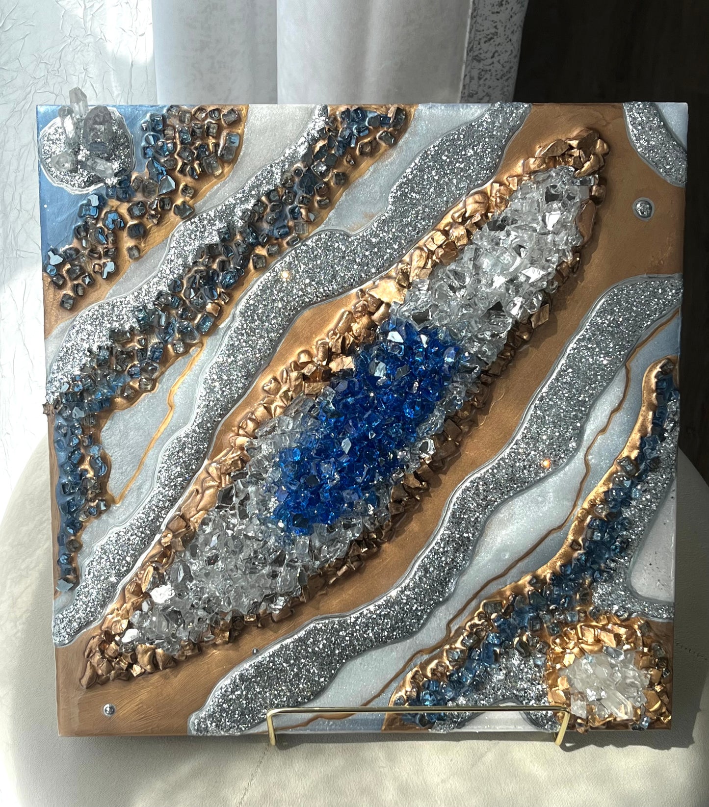 “Diamond Bloom” Resin Wall Art